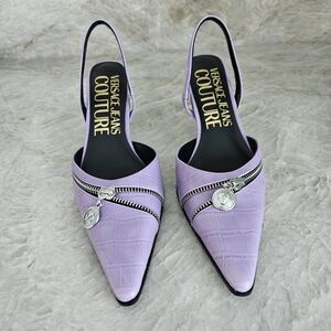 Versace Jeans Collection Purple Slingback Shoes US 8/ EU 39 Retail $450